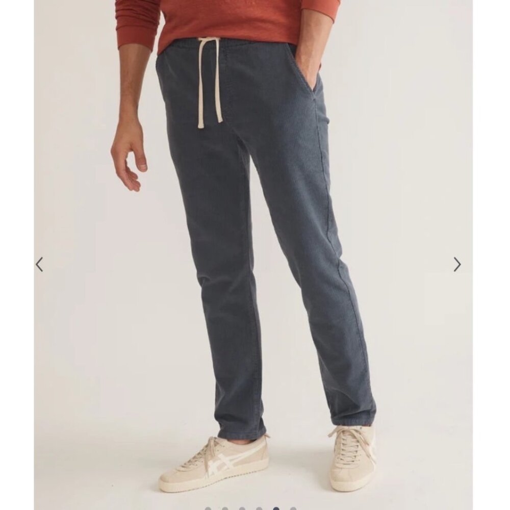 Marine Layer Saturday‎ cord pant India Ink sz 2XL slim fit elastic waist pockets